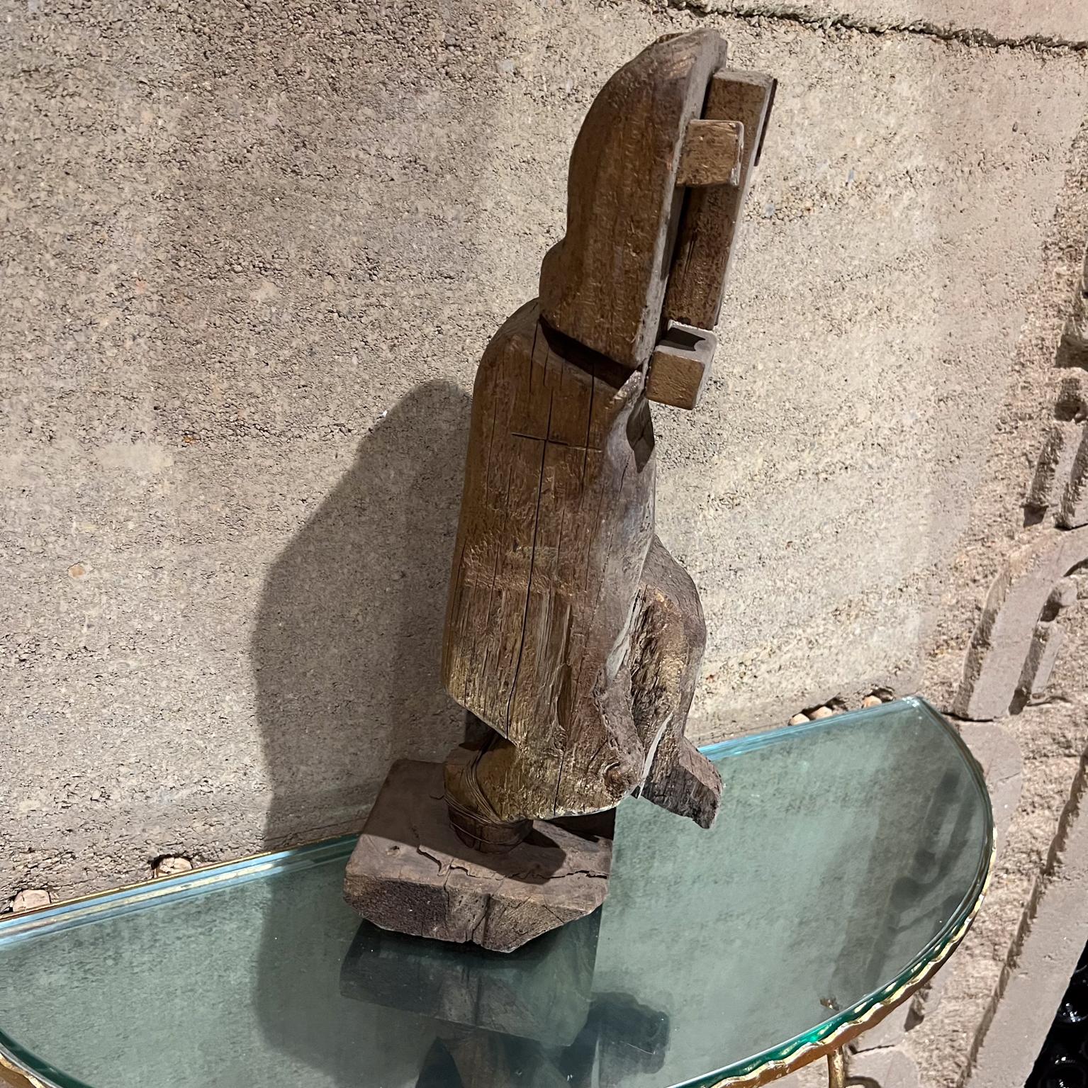 1970er Jahre Brutalist geschnitzt Wood Sculpture (20. Jahrhundert) im Angebot
