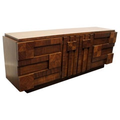 1970s Brutalist Credenza by Lane