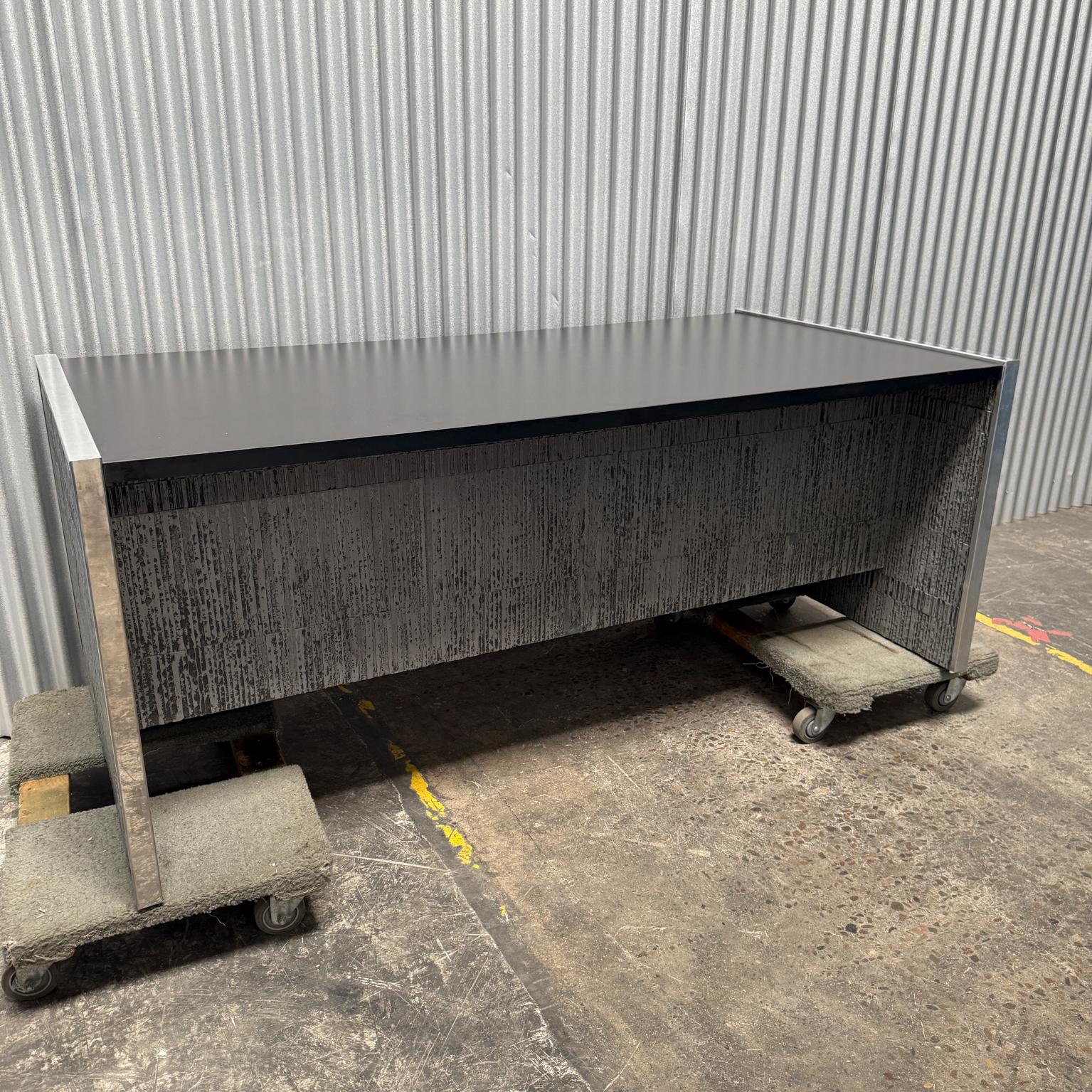1970s Brutalist Desk Mccarroll & Gillespe Forms+Surfaces Santa Barbara For Sale 7