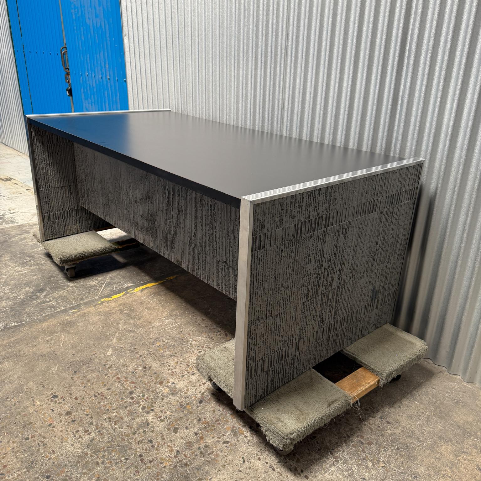 1970s Brutalist Desk Mccarroll & Gillespe Forms+Surfaces Santa Barbara For Sale 1