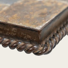 1970s Brutalist French Ferronnerie Iron & Slate Mosaic Coffee Table