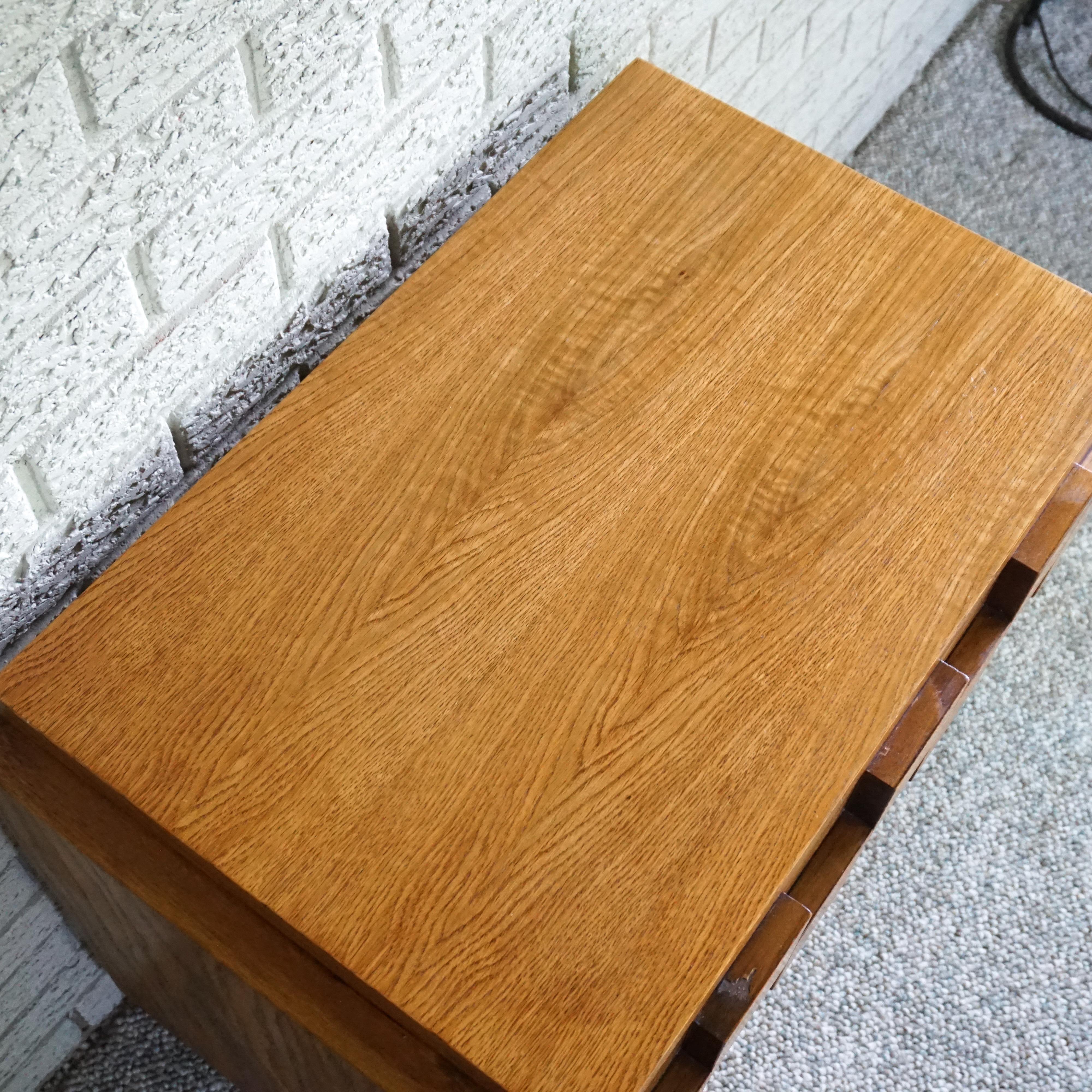 Oak 1970s Brutalist Lane Staccato Nightstands with Drawer For Sale