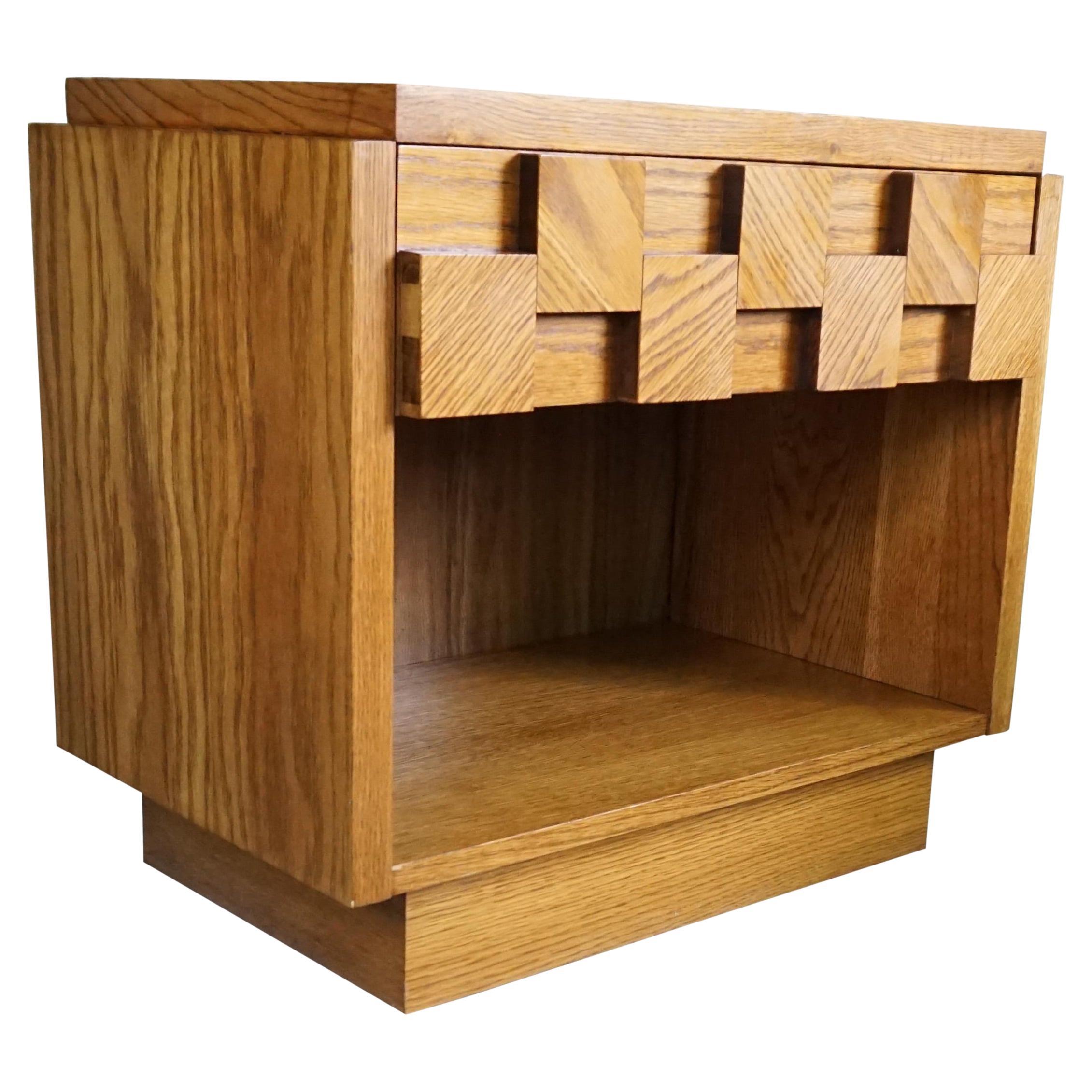 1970s Brutalist Lane Staccato Nightstands with Drawer For Sale