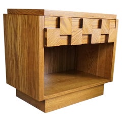 1970s Brutalist Lane Staccato Nightstands with Drawer