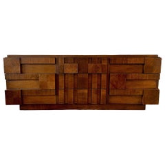 1970s Brutalist Lane Staccato Solid Wood Dresser