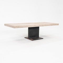 1970s Brutalist Limestone Coffee Table by Don Powell and Robert Kleinschmidt