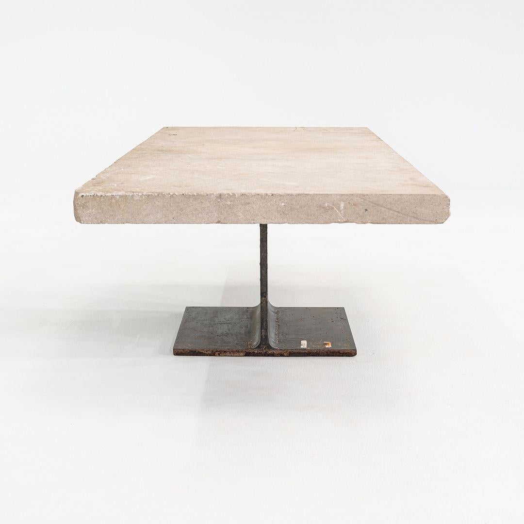 Late 20th Century 1970s Brutalist Limestone Coffee Table by Don Powell and Robert Kleinschmidt For Sale