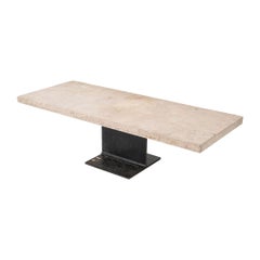 1970s Brutalist Limestone Coffee Table by Don Powell and Robert Kleinschmidt