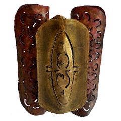 1970s Brutalist Metal Copper & Brass Sconce