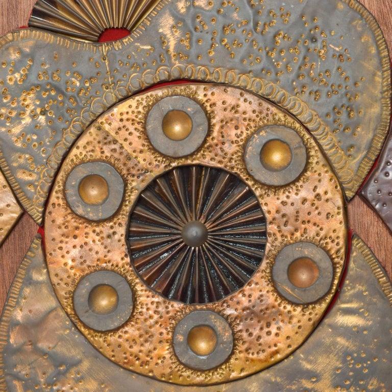 1970s Brutalist Metal Wall Art Abstract Sculpture For Sale 5