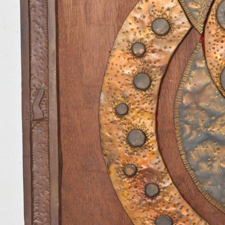 1970s Brutalist Metal Wall Art Abstract Sculpture For Sale 2