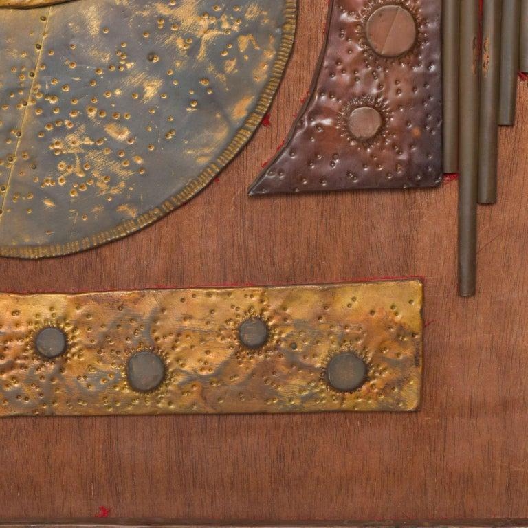 1970s Brutalist Metal Wall Art Abstract Sculpture For Sale 3