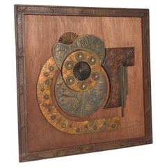 1970s Brutalist Metal Wall Art Abstract Sculpture