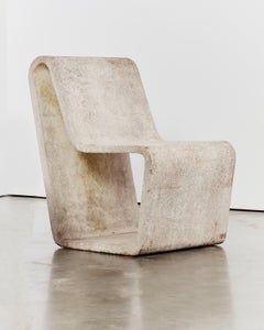 1970's brutalist municipal concrete loop chair