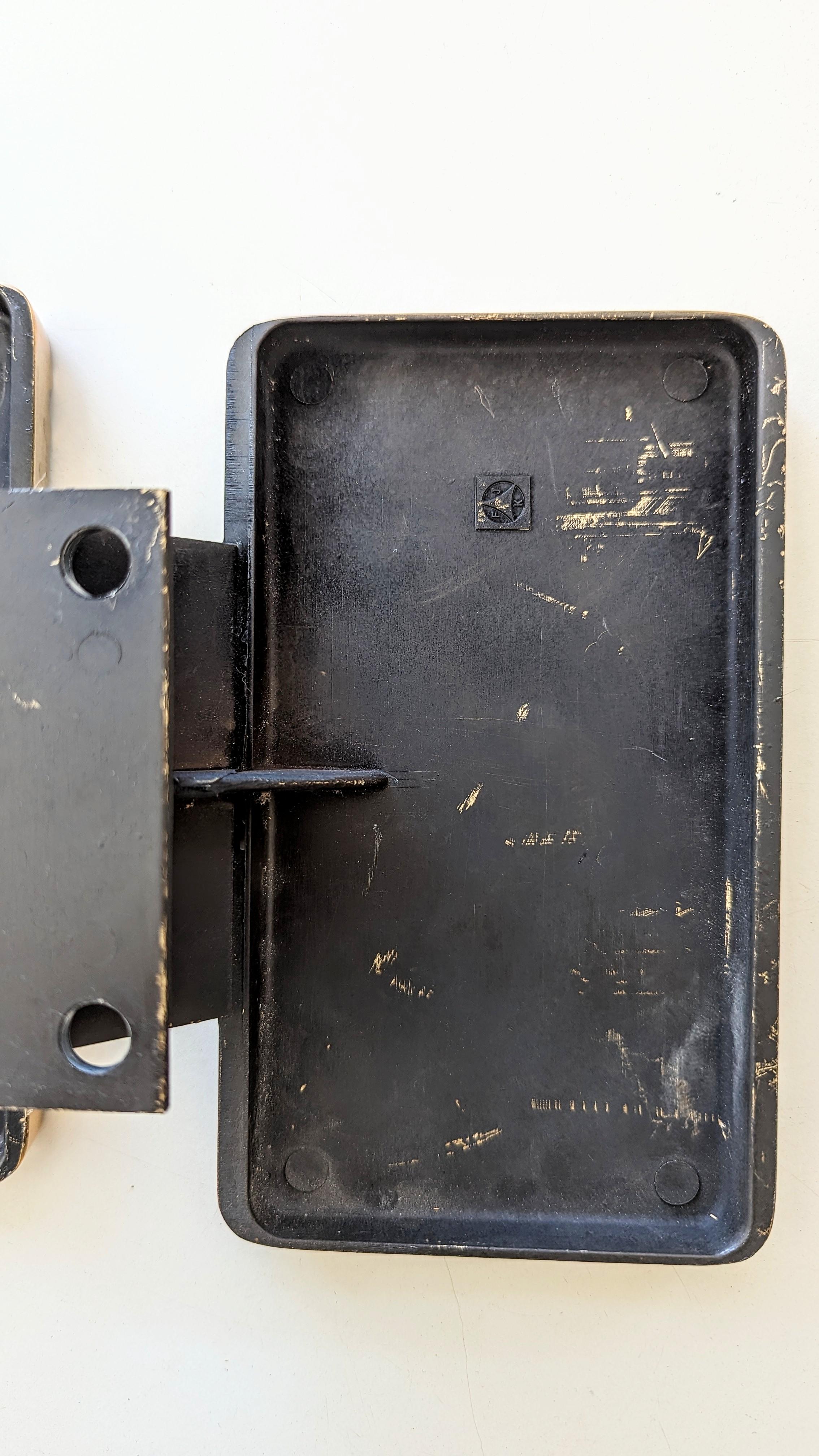 1970s Brutalist Pair of Bronze Push Ans Pull Door Handles For Sale 1
