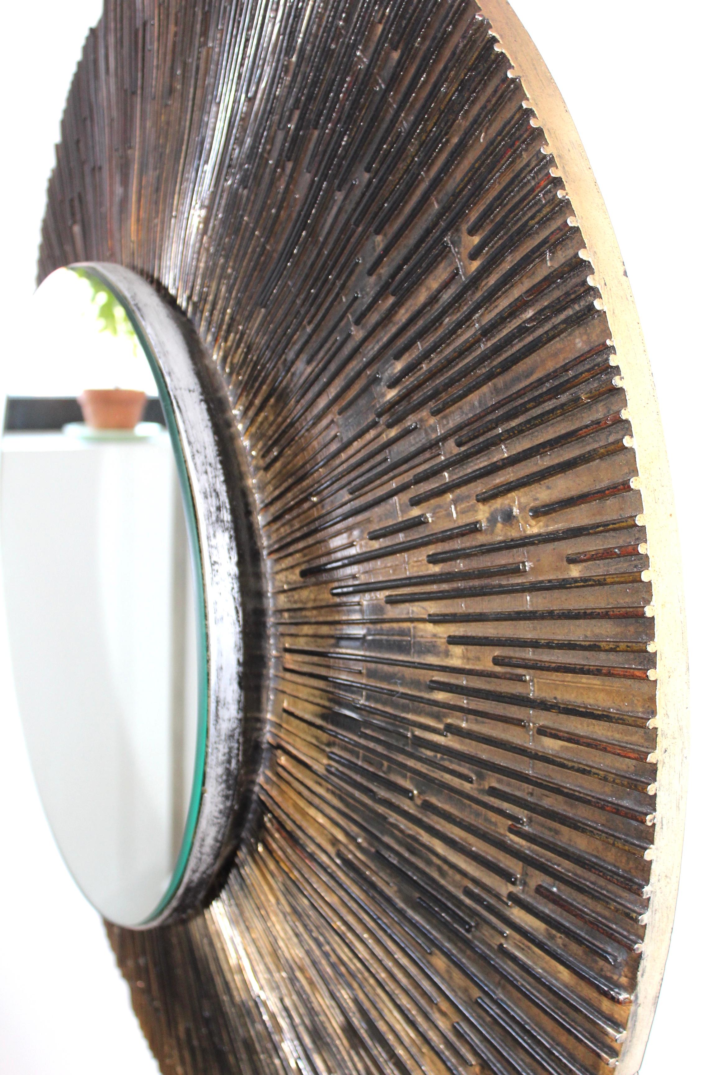1970s Brutalist Paul Evans Style Wall Mirror 6