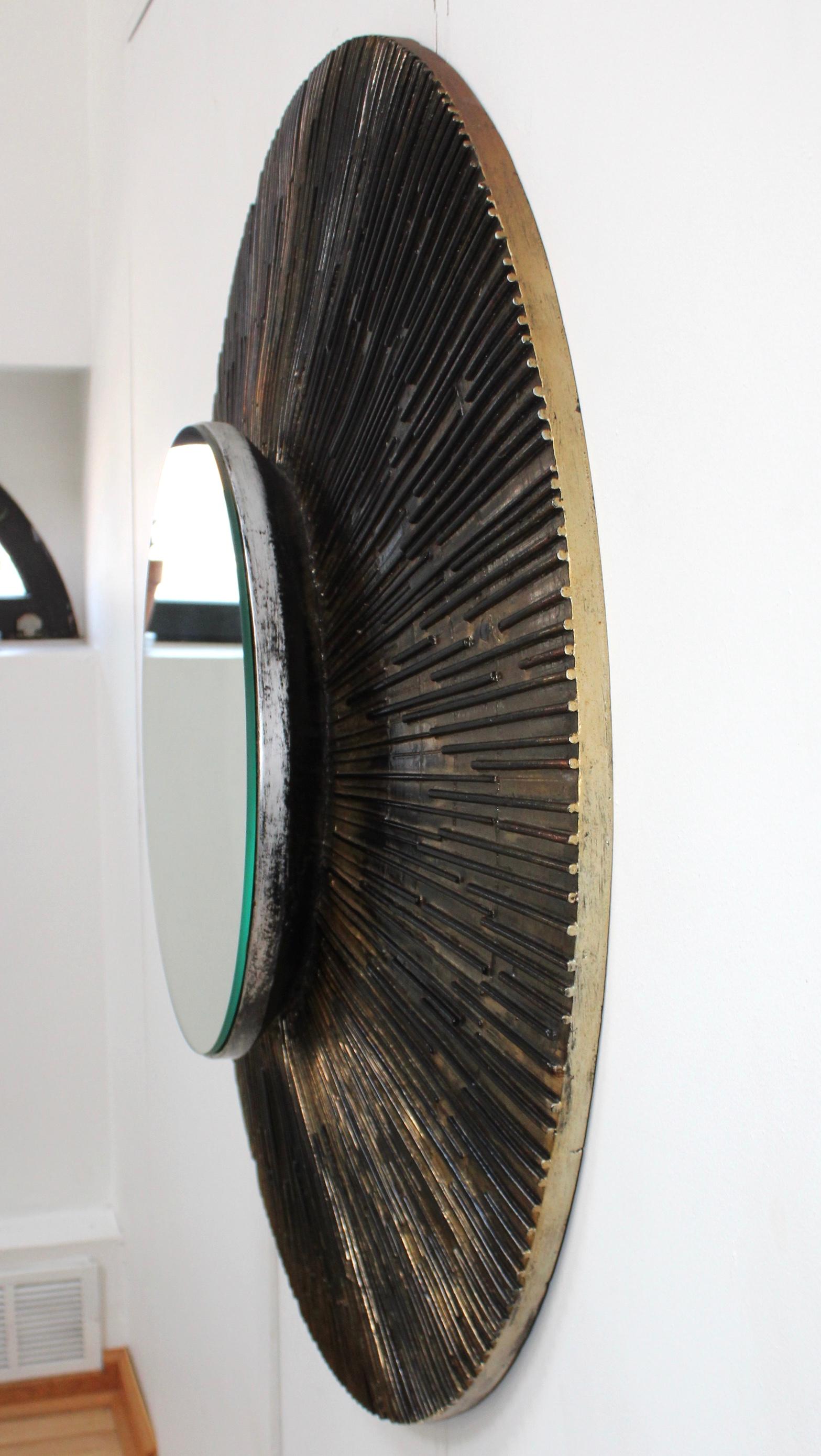Late 20th Century 1970s Brutalist Paul Evans Style Wall Mirror