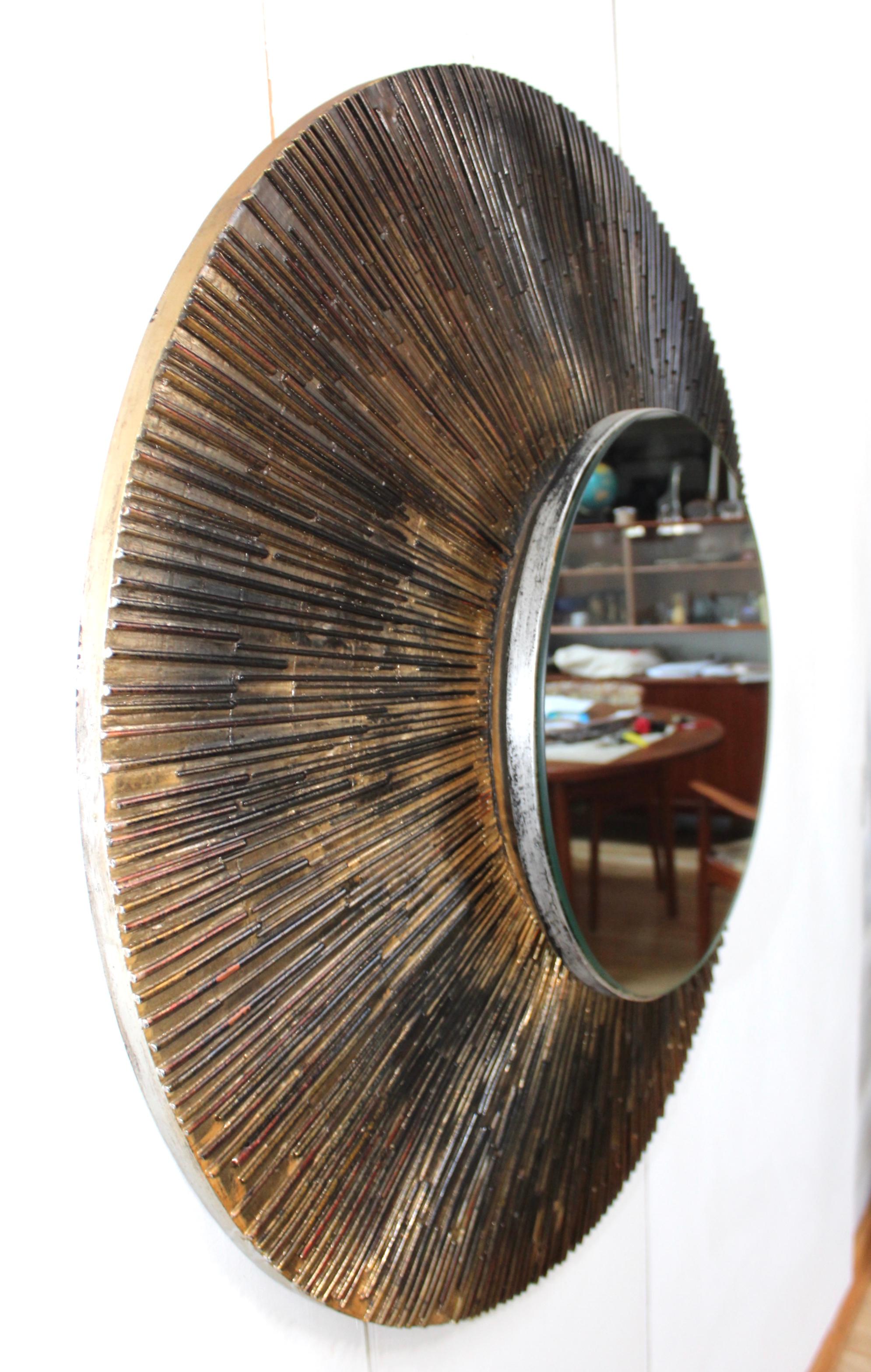 1970s Brutalist Paul Evans Style Wall Mirror 1
