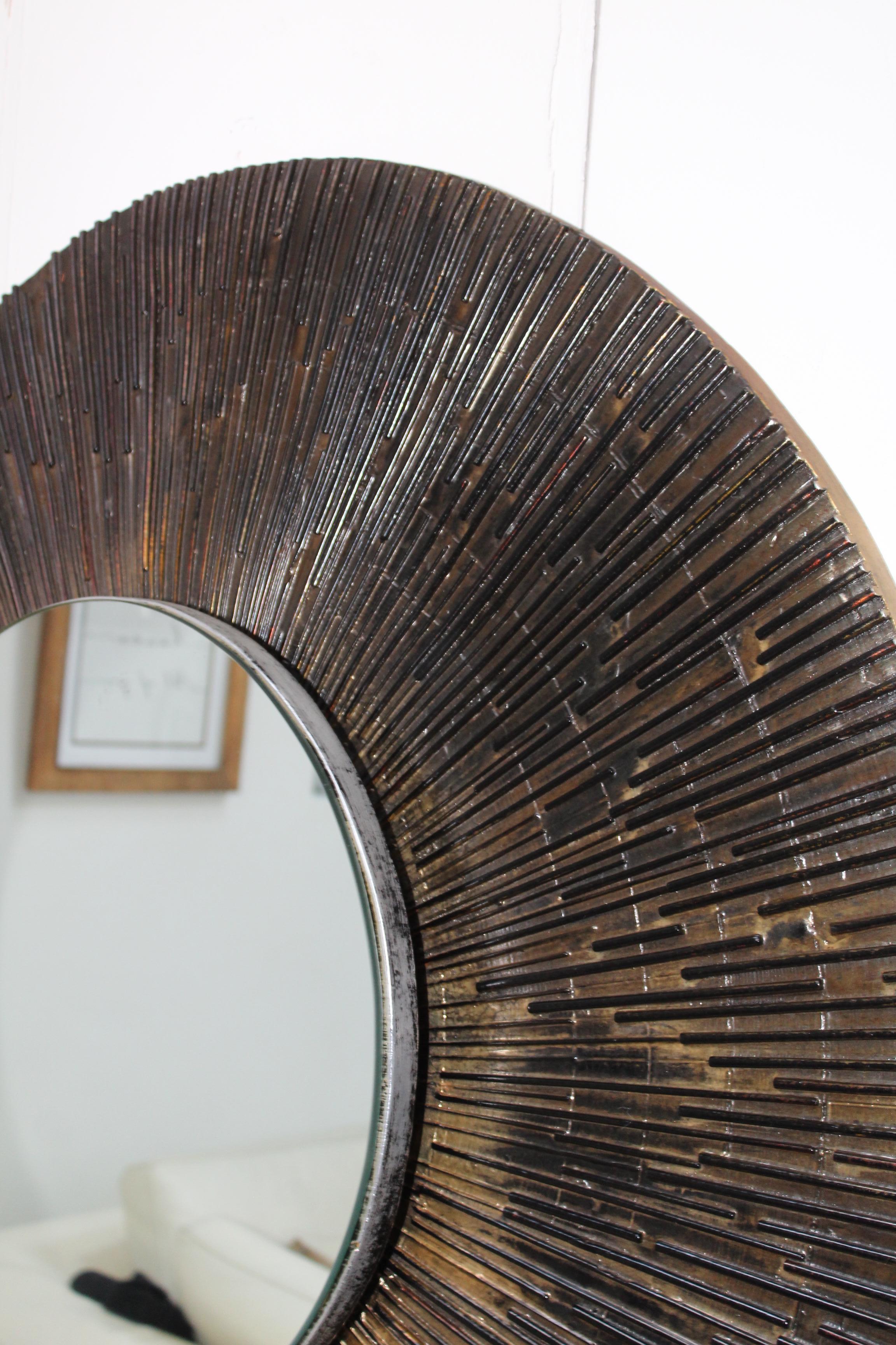 1970s Brutalist Paul Evans Style Wall Mirror 4