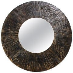 1970s Brutalist Paul Evans Style Wall Mirror