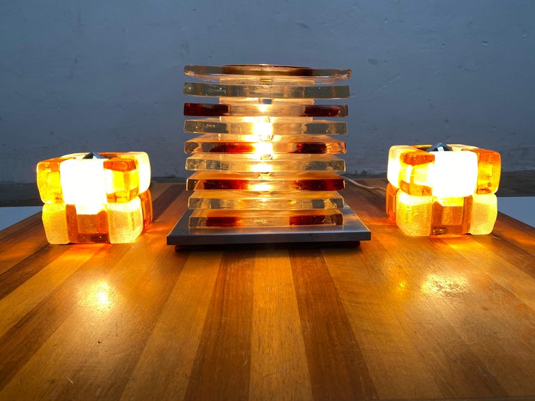 1970s Brutalist Space Age Light Sculptures by Albano Poli for Poliarte, Italy For Sale 6