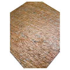 1970's Brutalist Square Solid Slate Stone Top on Steel Base Coffee / Side Table