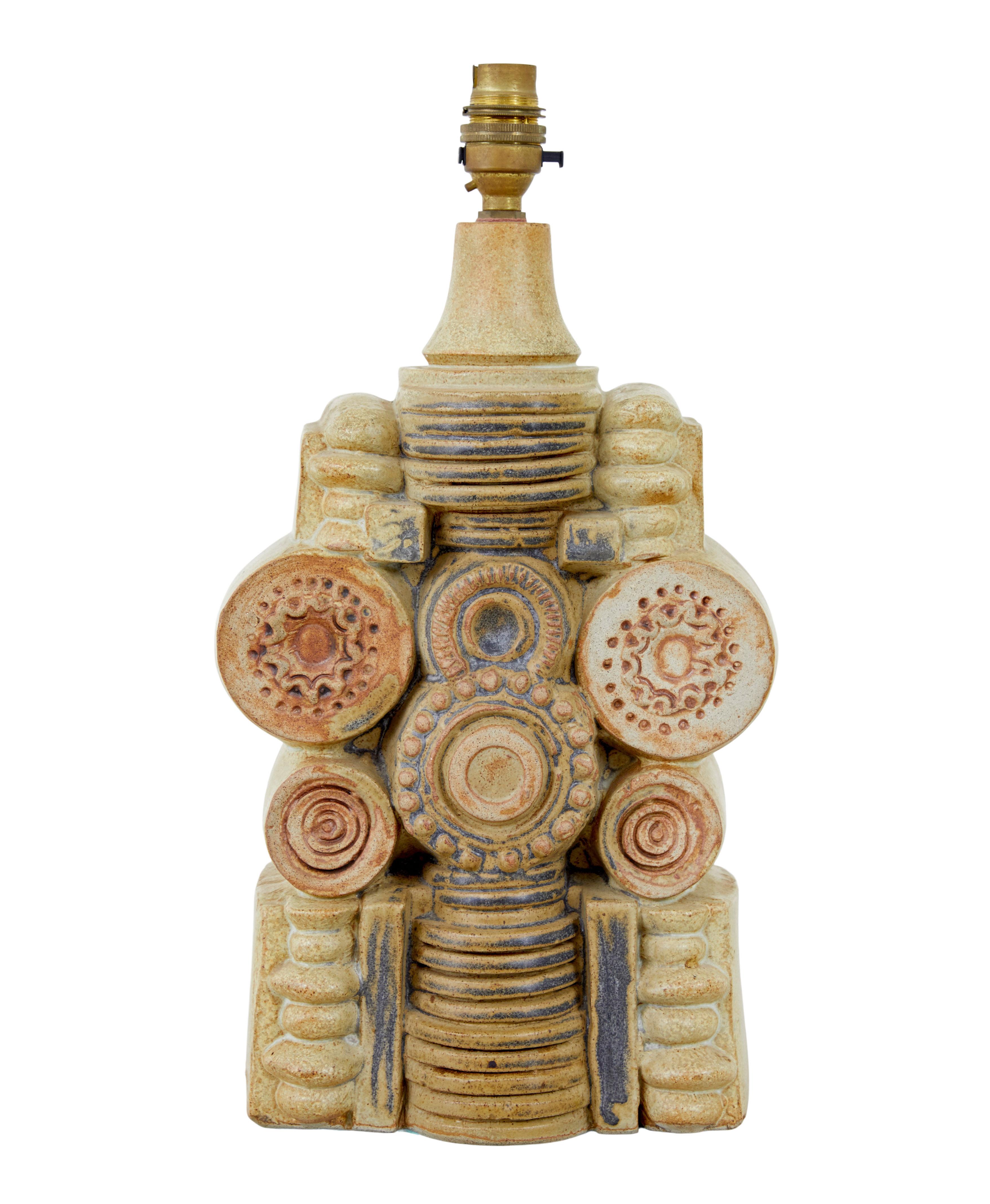 English 1970’s brutalist table lamp by Bernard Rooke