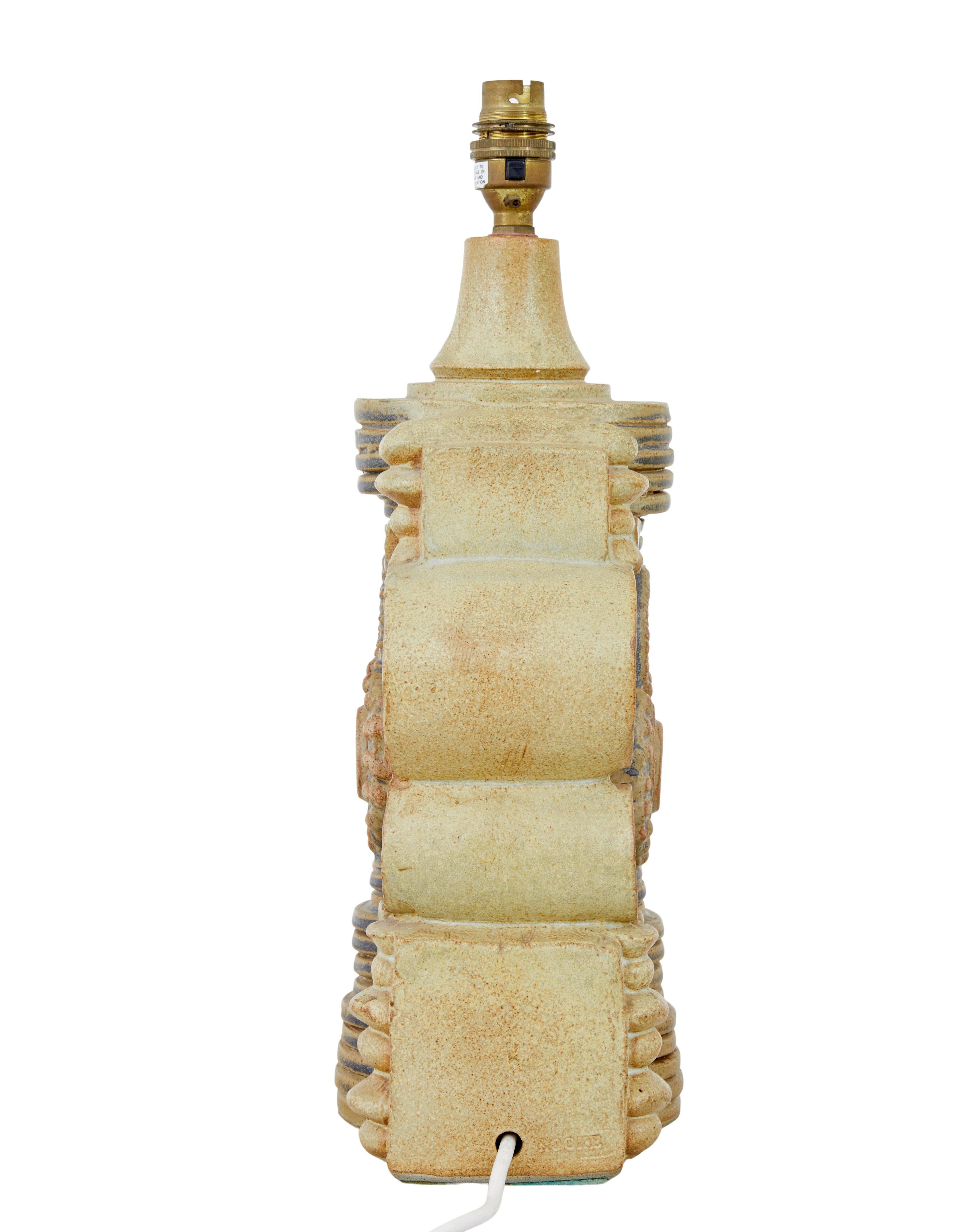 Hand-Crafted 1970’s brutalist table lamp by Bernard Rooke