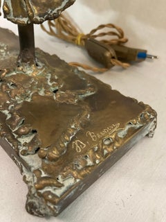 1970's brutalist table lamp by Jacques Duval Brasseur