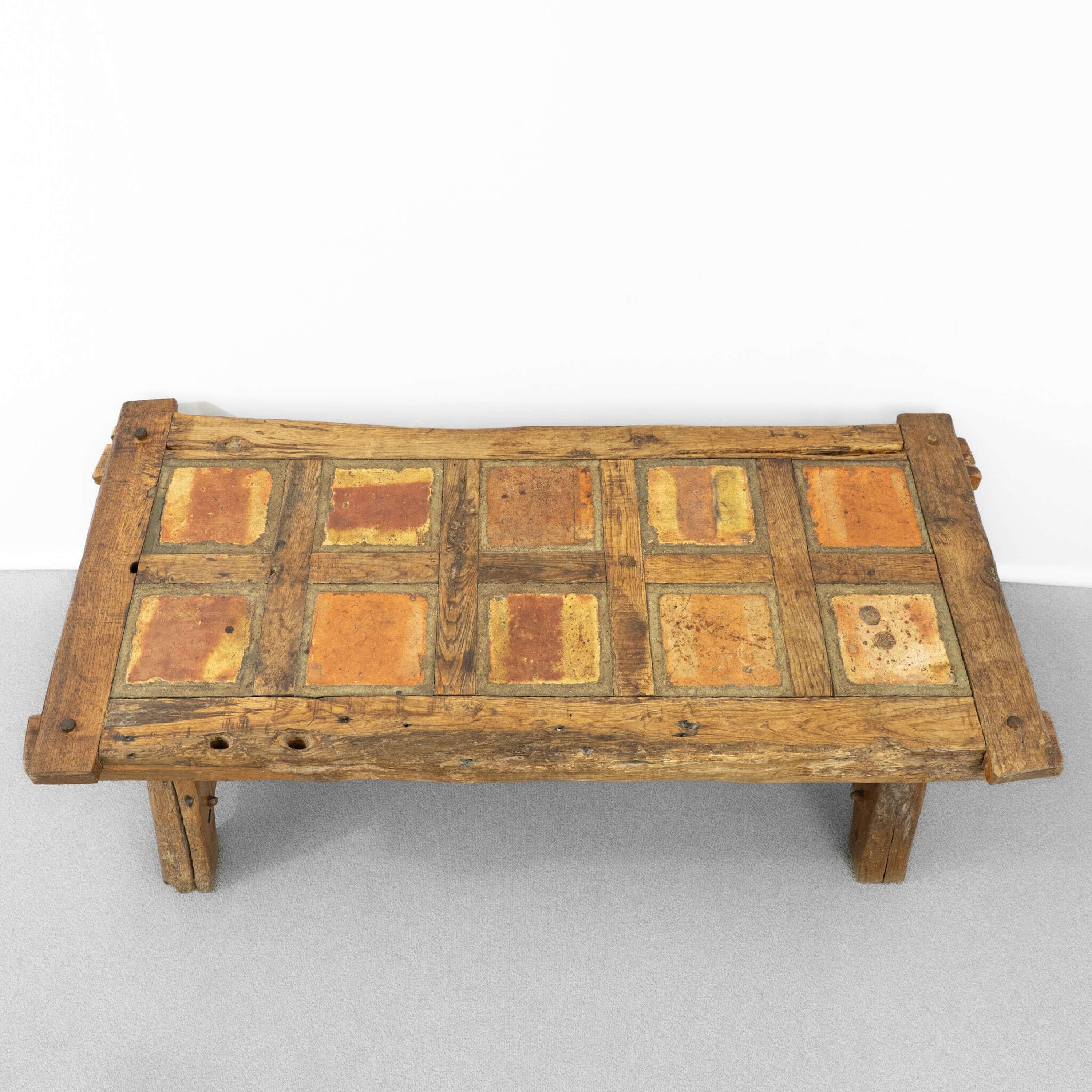 1970’s Brutalist Tile Coffee Table by Maison De Tonge For Sale 5