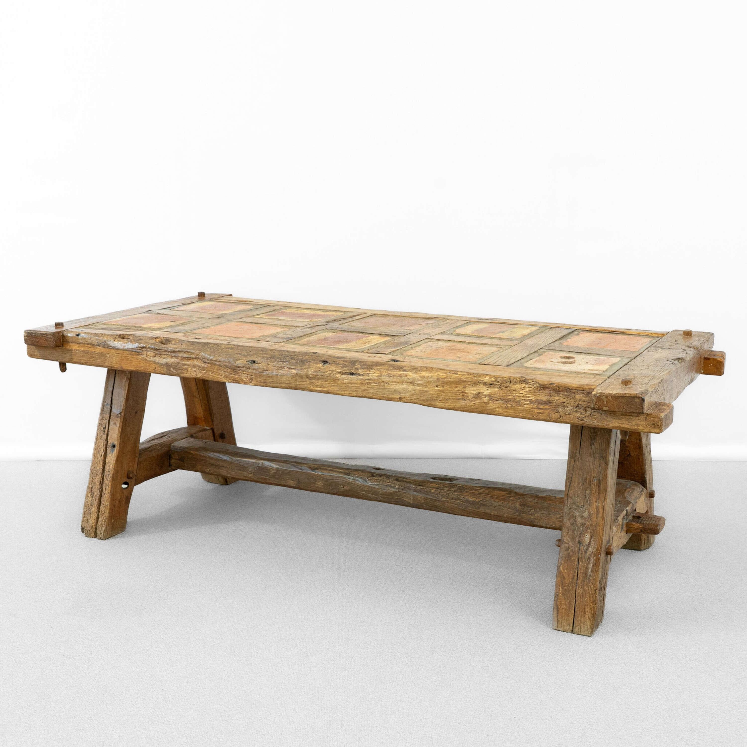 European 1970’s Brutalist Tile Coffee Table by Maison De Tonge For Sale
