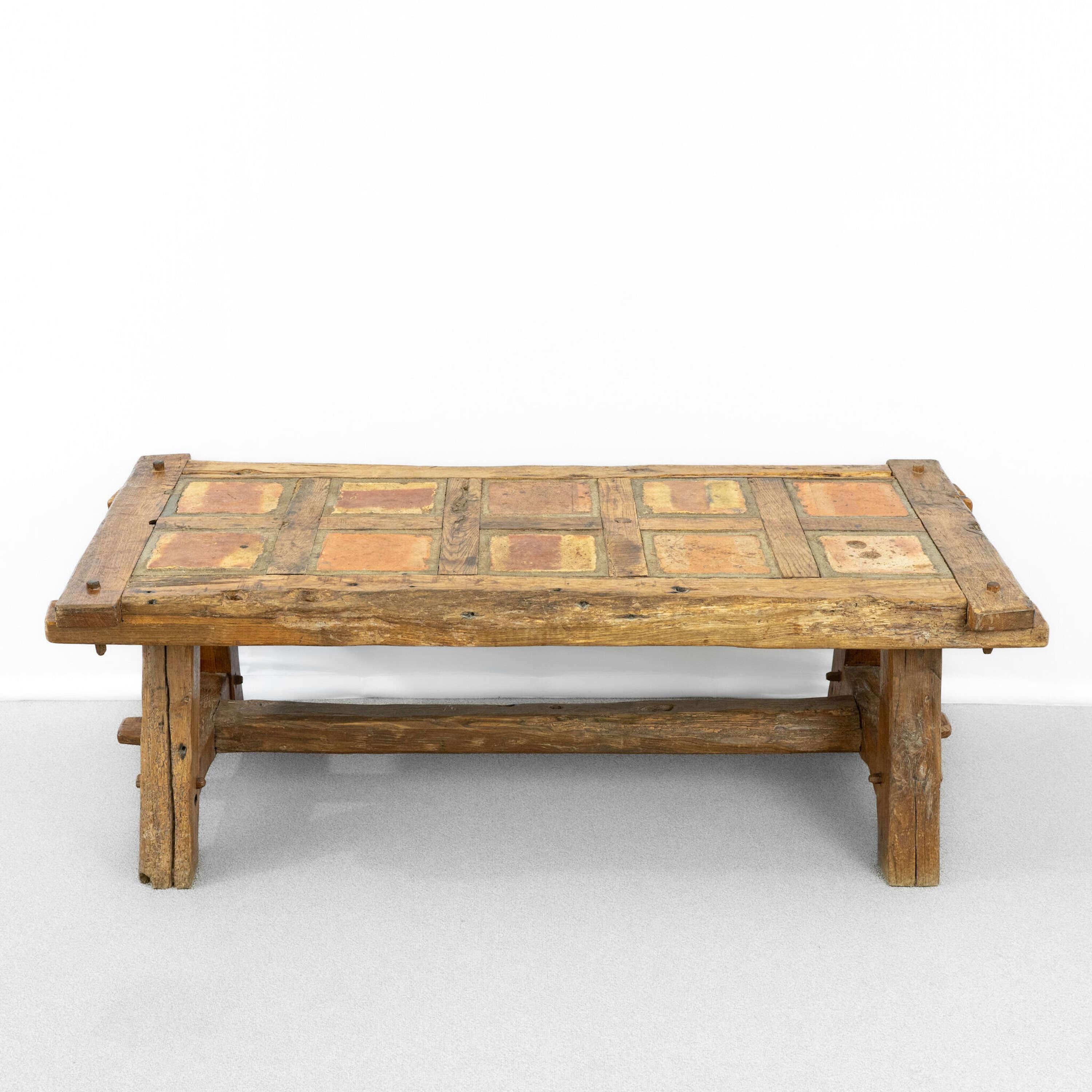 Ceramic 1970’s Brutalist Tile Coffee Table by Maison De Tonge For Sale