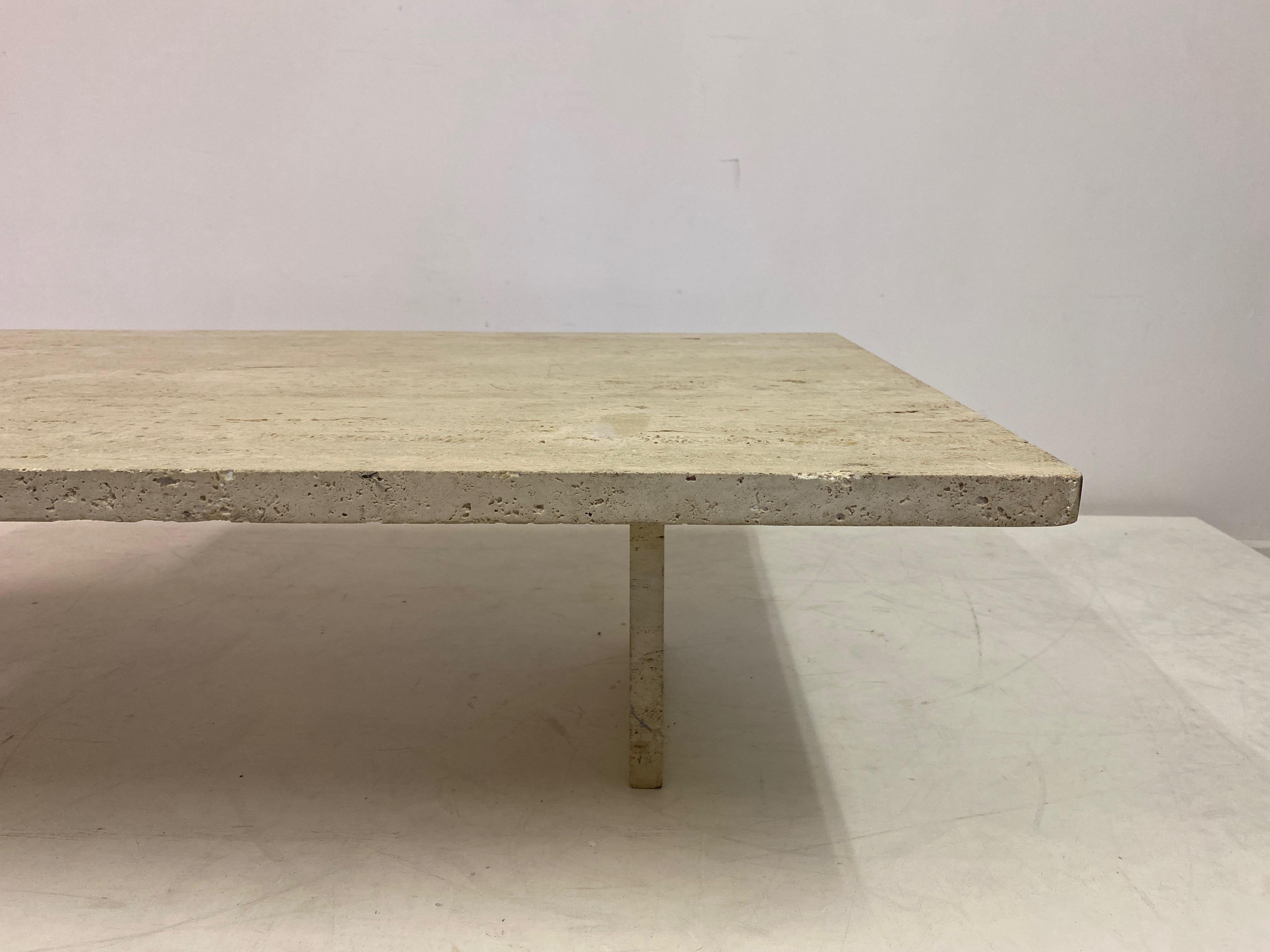 1970s Brutalist Travertine Coffee Table In Good Condition In London, London