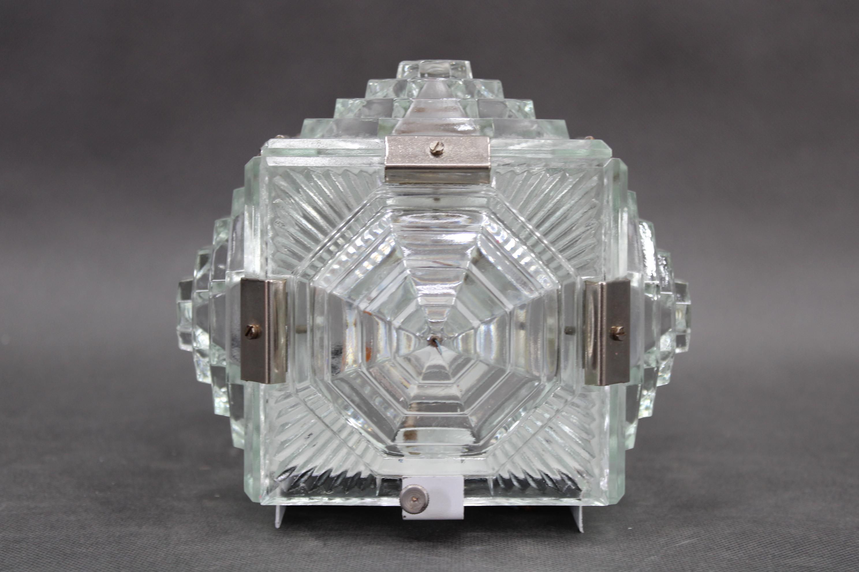 1970s Brutalist Wall Glass Light by Kamenicky Senov, Czechoslovakia For Sale 6