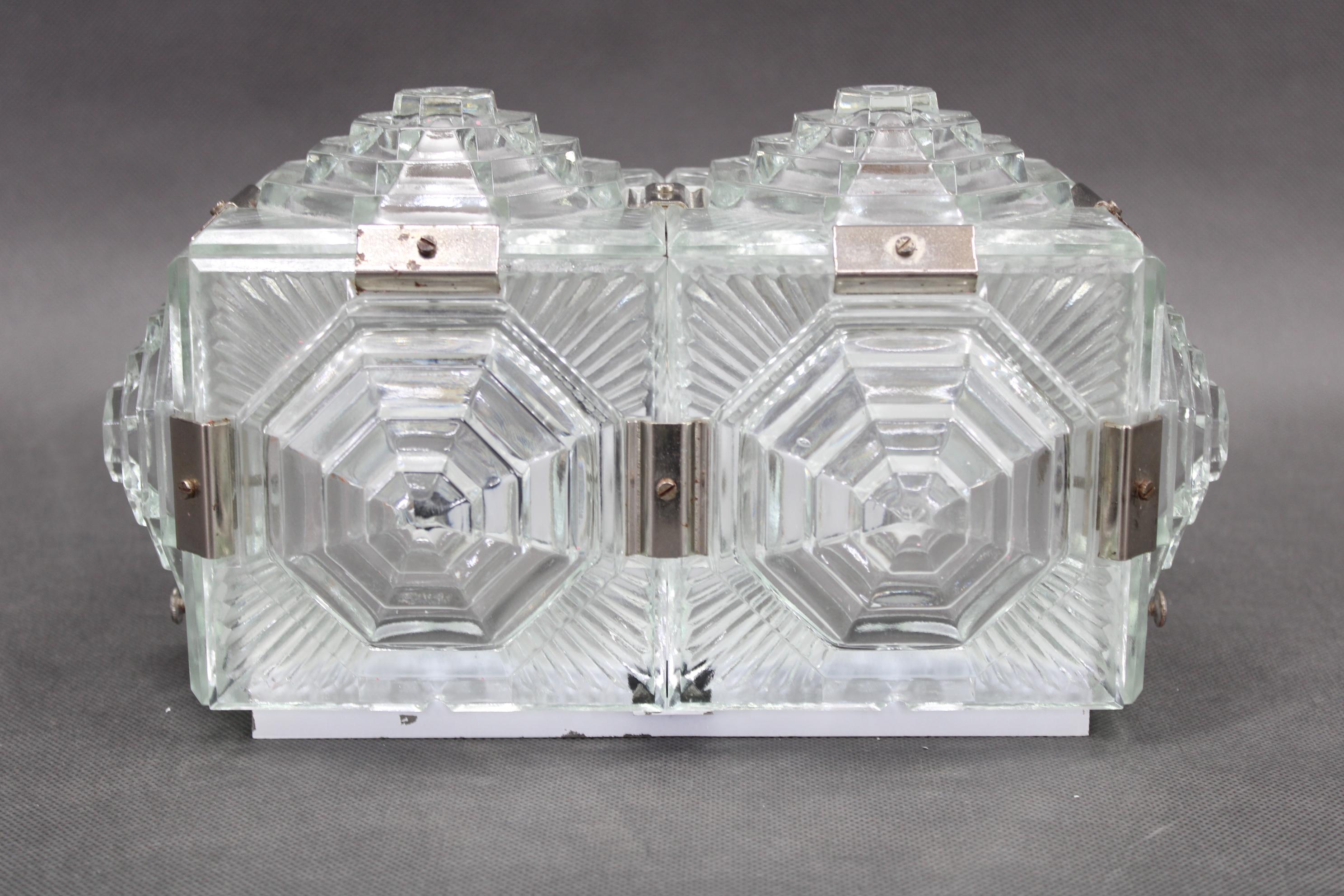 1970s Brutalist Wall Glass Light by Kamenicky Senov, Czechoslovakia For Sale 7
