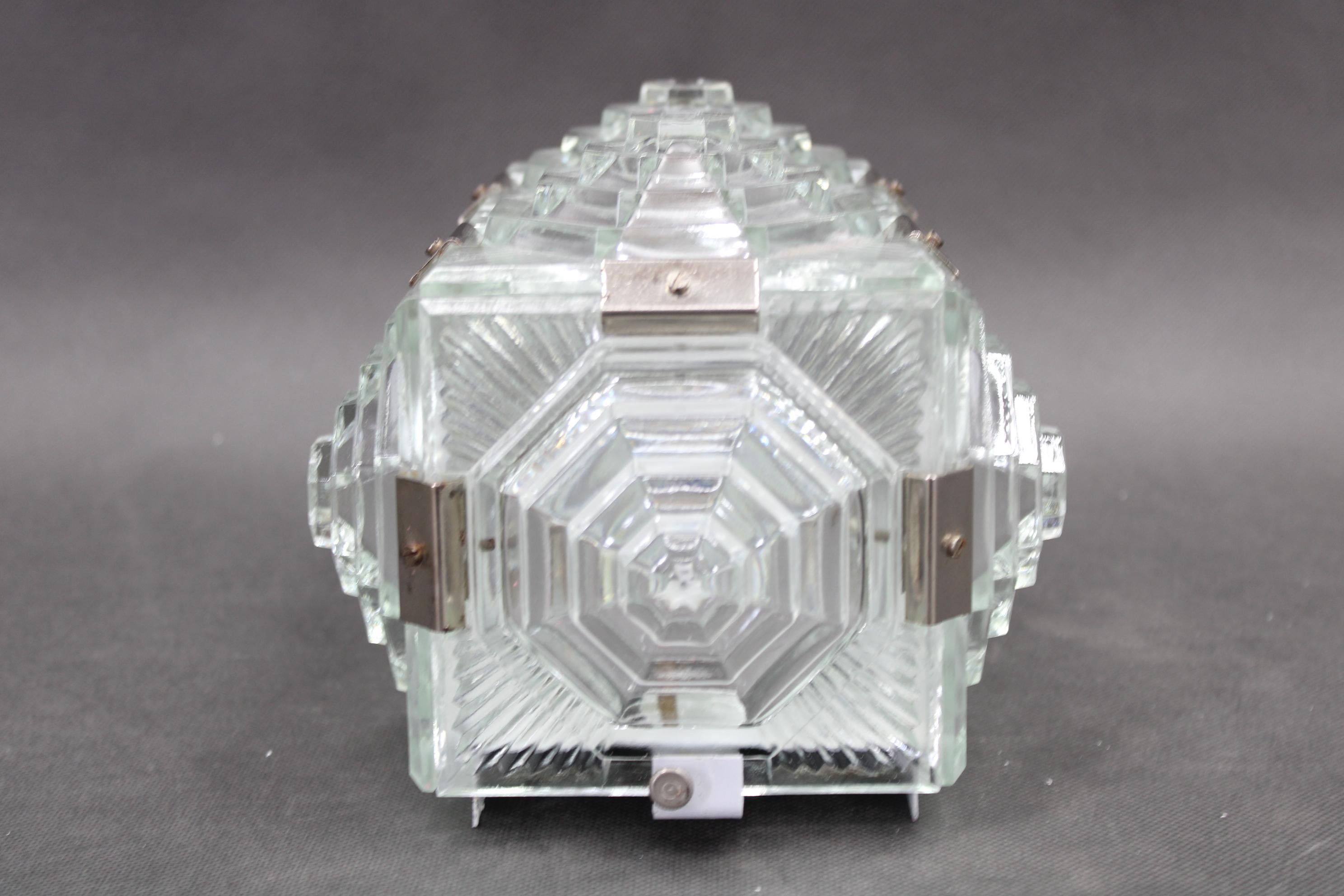 1970s Brutalist Wall Glass Light by Kamenicky Senov, Czechoslovakia For Sale 8