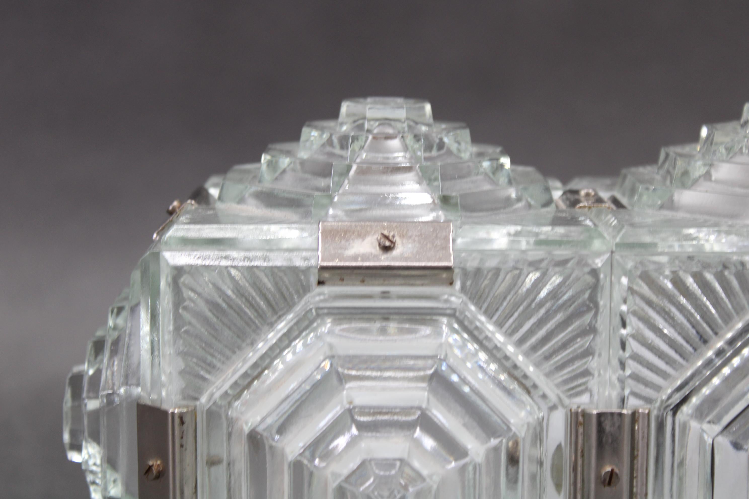 1970s Brutalist Wall Glass Light by Kamenicky Senov, Czechoslovakia For Sale 1