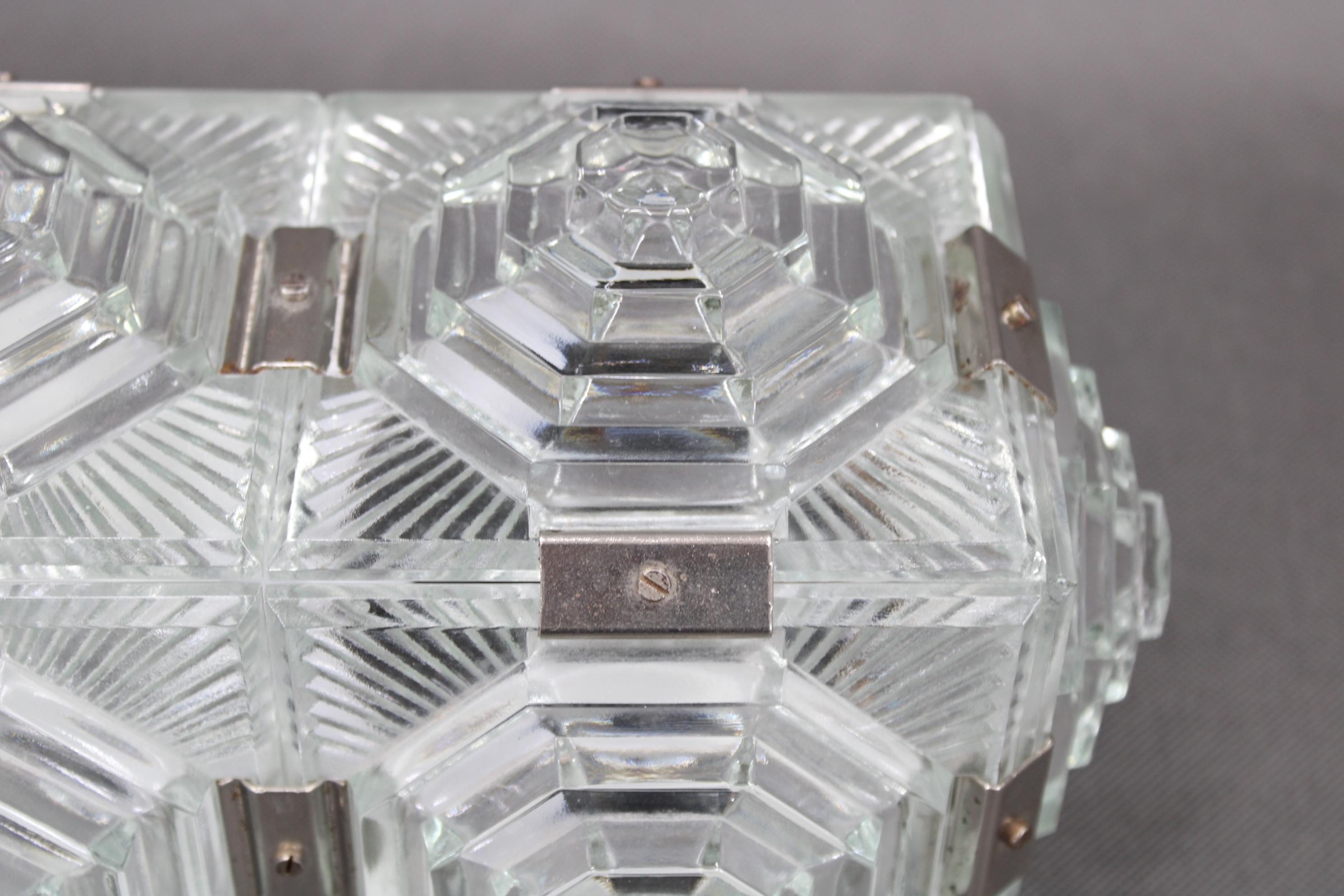 1970s Brutalist Wall Glass Light by Kamenicky Senov, Czechoslovakia For Sale 2