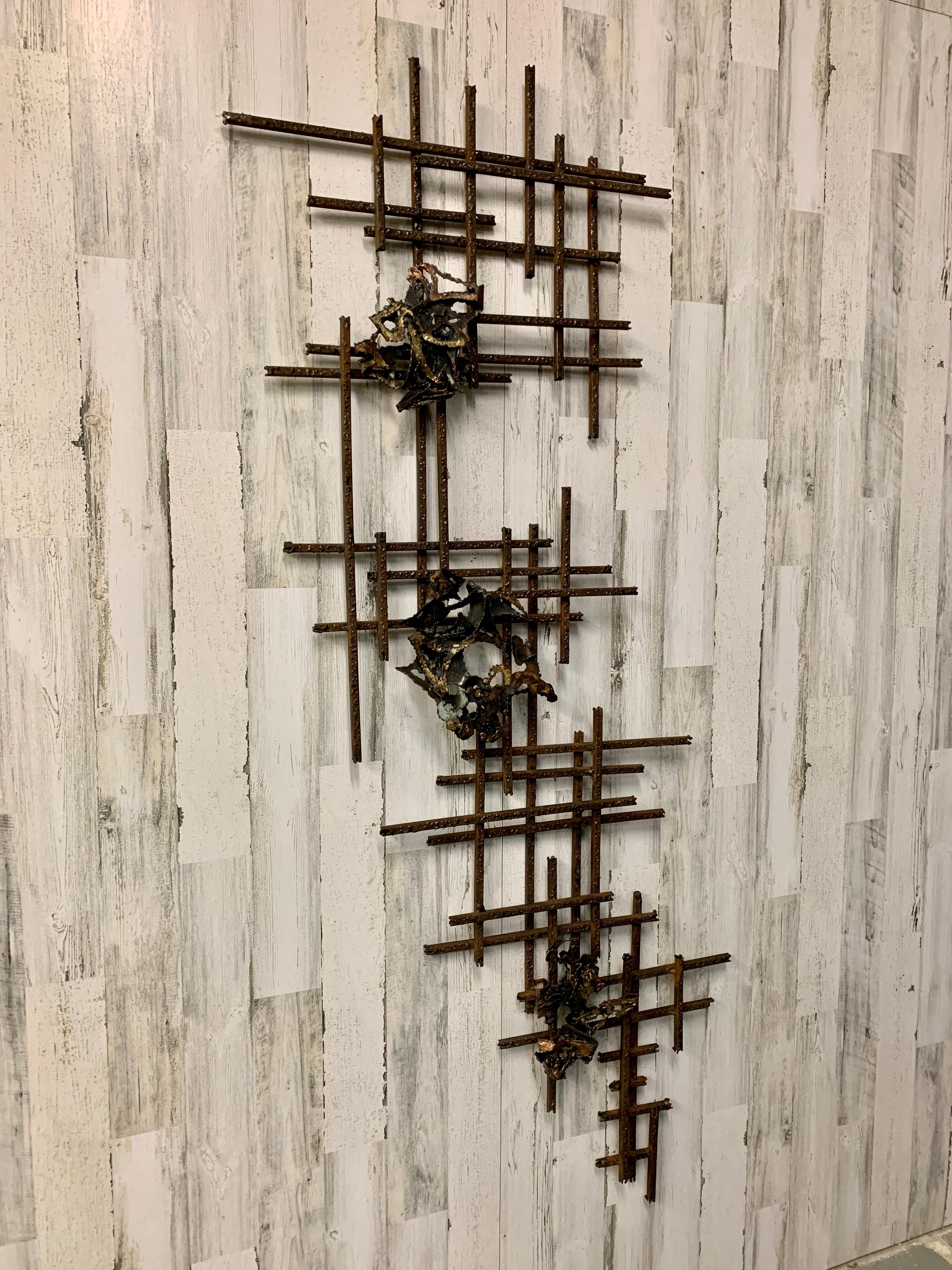 1970s Brutalist Wall Sculpture In Good Condition For Sale In Denton, TX