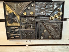 1970s Brutalist Welded Steel Wall Sculpture in the Manner of Paul Evans
