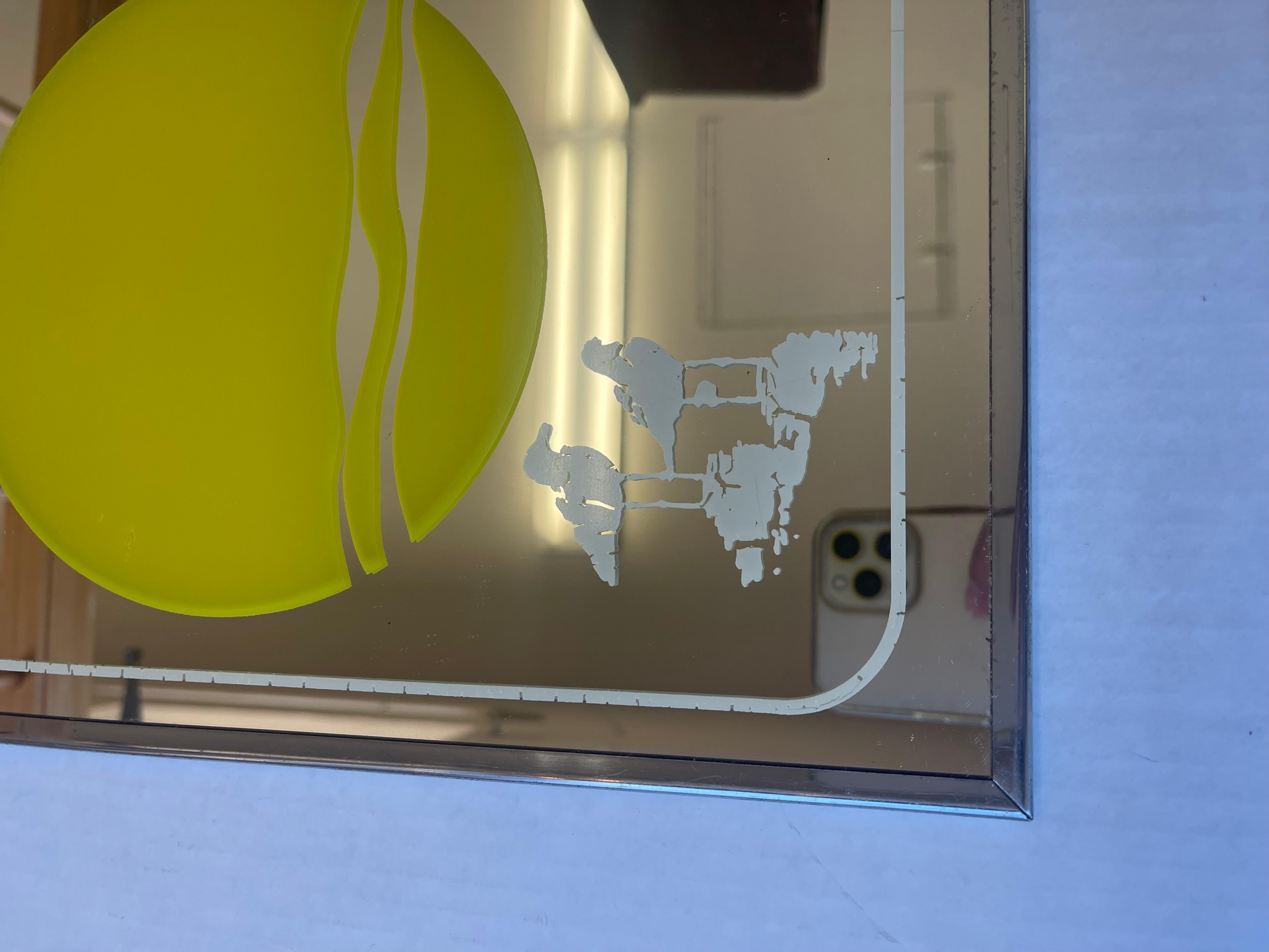 Specchio anni '70 con tramonto e gabbiani di Mechanical Mirror Works, Inc. in vendita 1