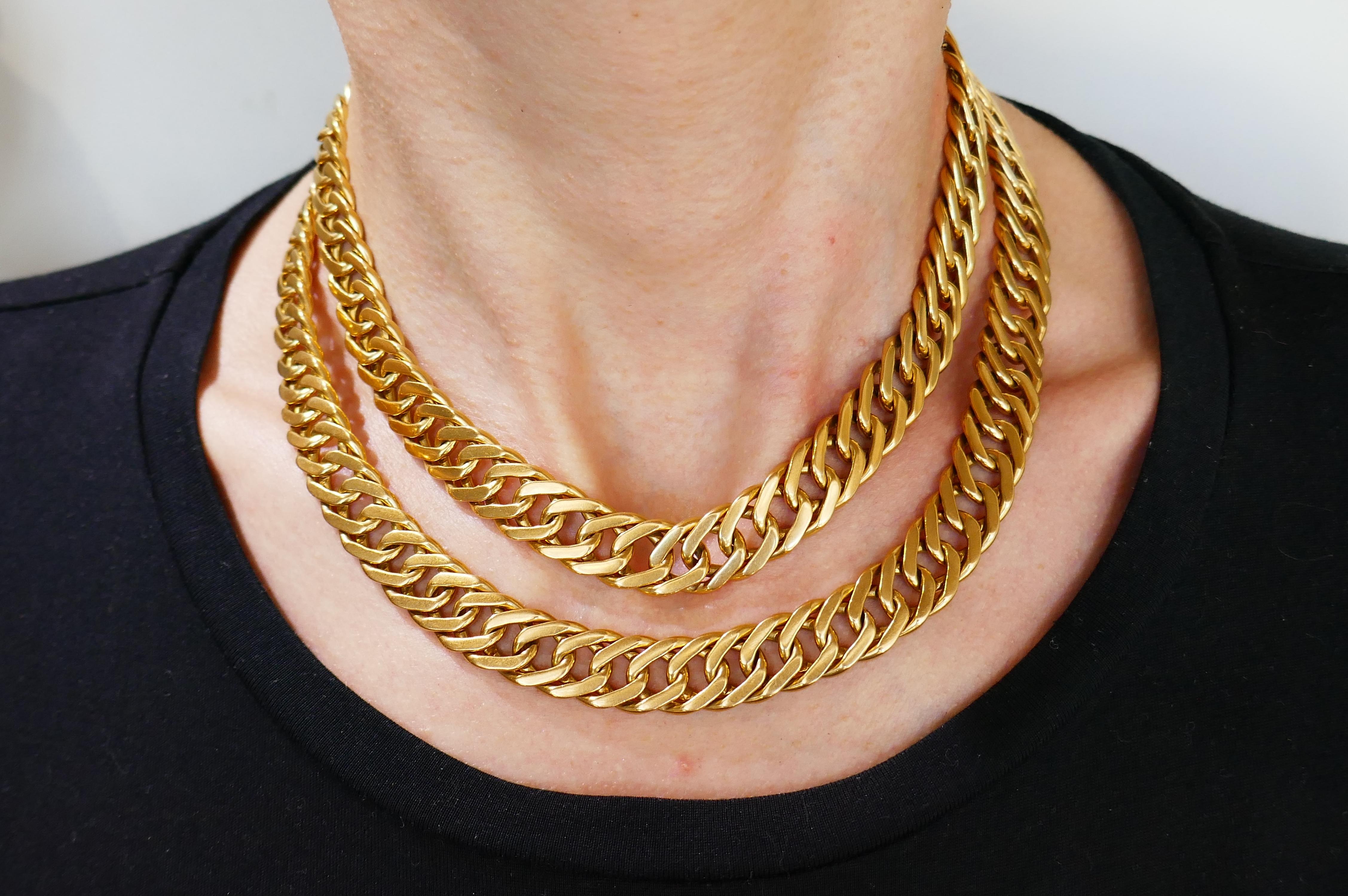 1970s Bulgari Yellow Gold Chain Necklace In Good Condition In Beverly Hills, CA