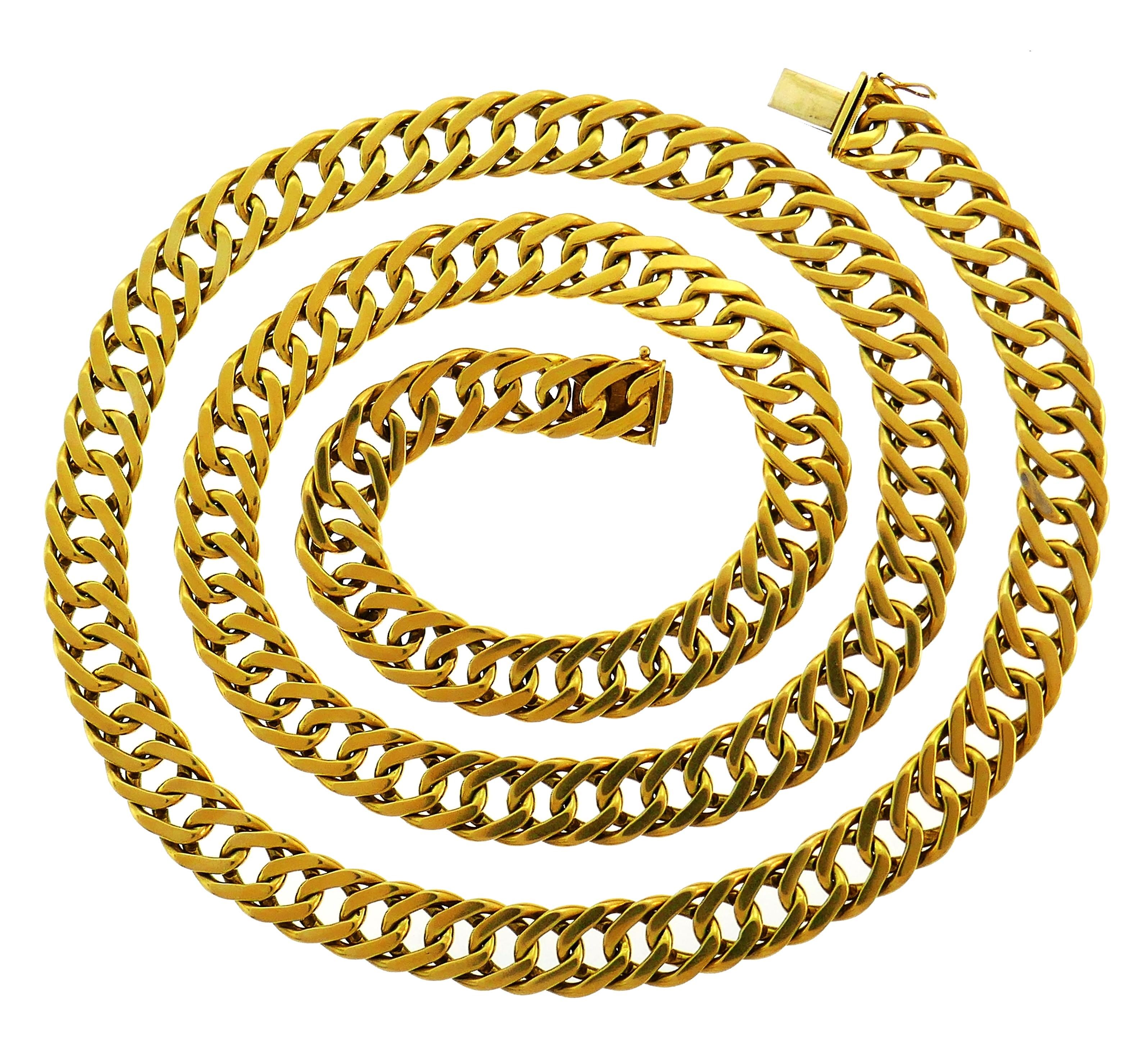 Women's or Men's 1970s Bulgari Yellow Gold Chain Necklace