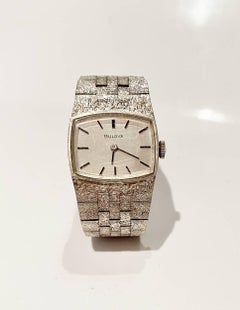 1970s Bulova Silver Mesh Metal Dress Watch