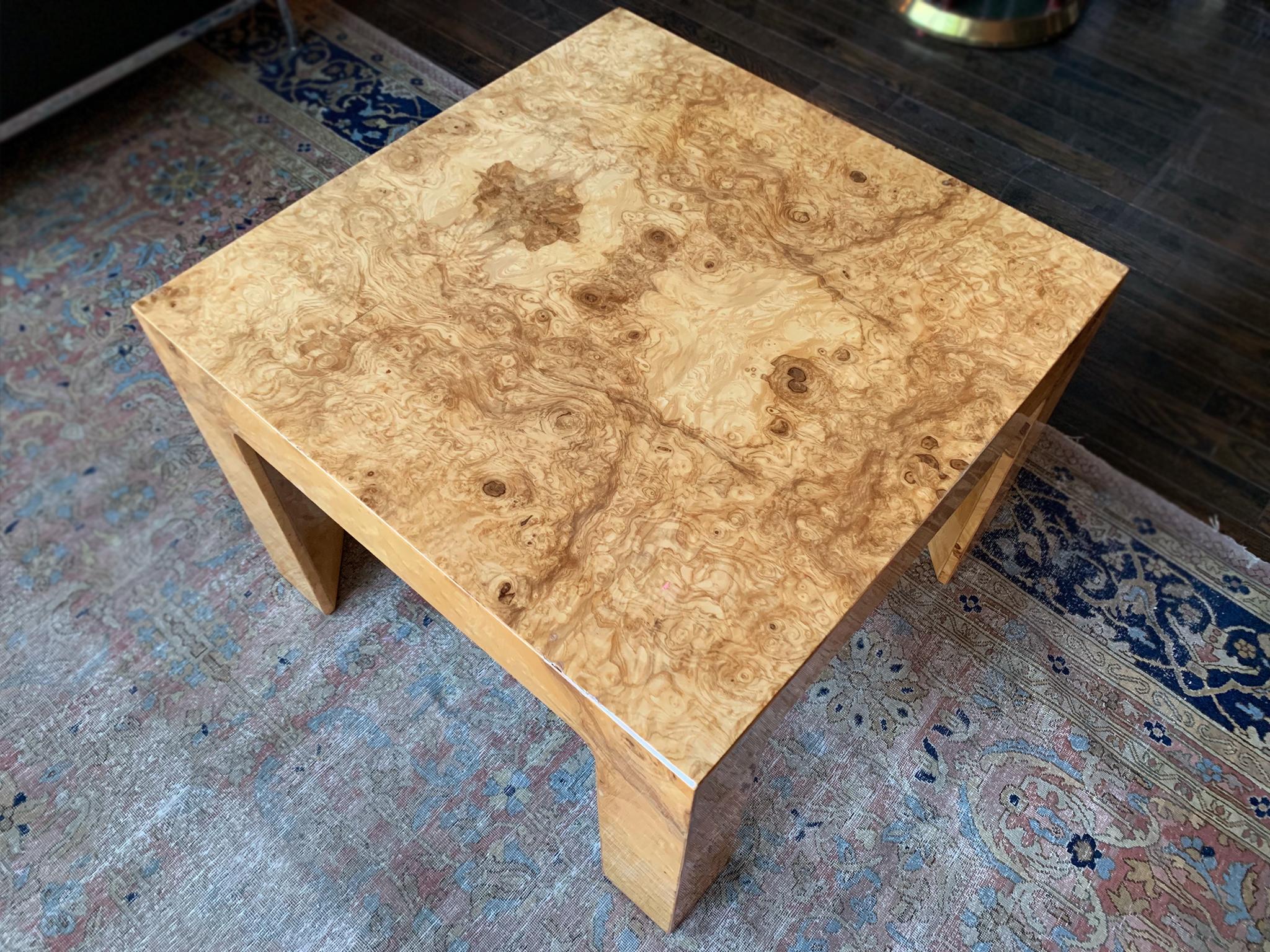 1970s Burl Coffee or Side Table In Good Condition In New York, NY