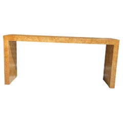 1970s Burl Console Table, in the style of M. Baughman