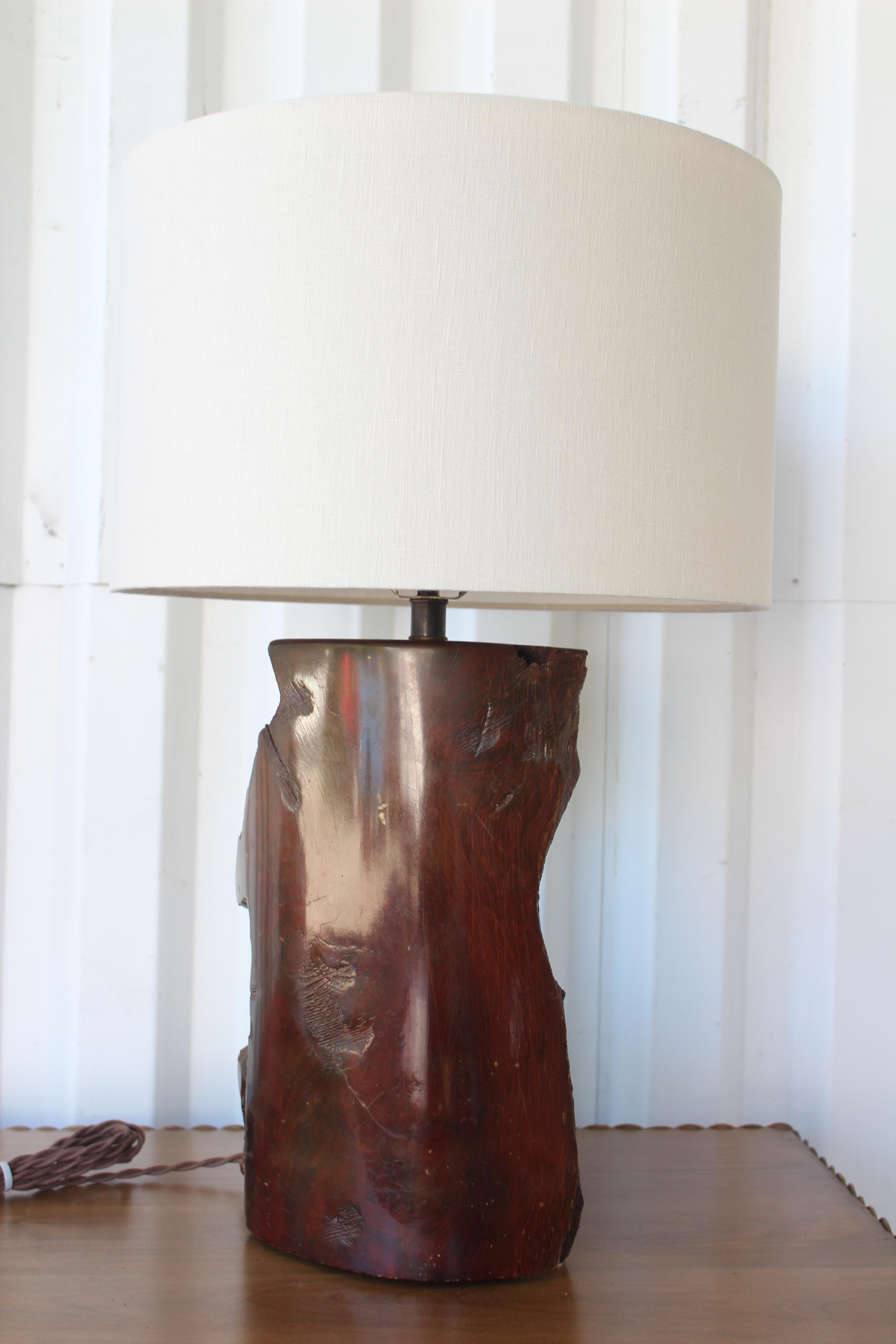 1970s Burl Wood Lamp 1