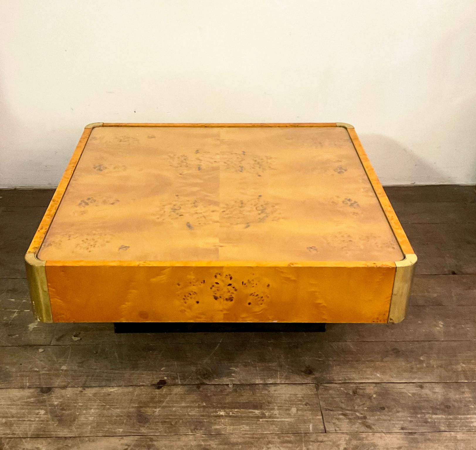 1970s Burlwood Coffee Table Edited by Mario Sabot Italy in a Willy Rizzo Style In Good Condition In London, GB