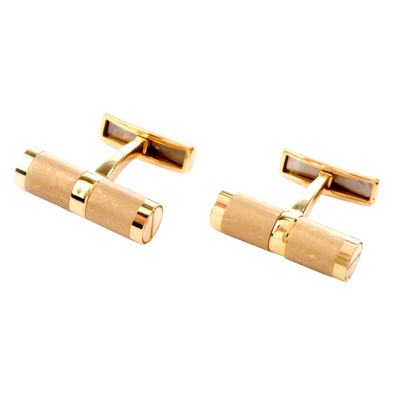 BVLGARI Vintage 18 Karat Gold Cufflinks