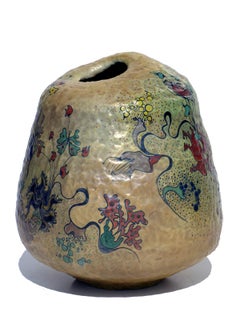 Jarrón escultura grande de cerámica italiana de los años 70 de Giacomo Onestini